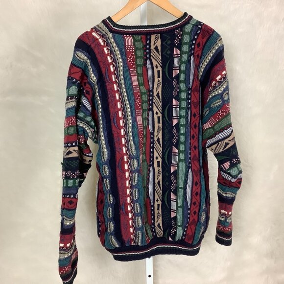 Vintage 90s Sutter & Grant 3D Knit Men's Cotton Sweater L - Picture 3 of 5